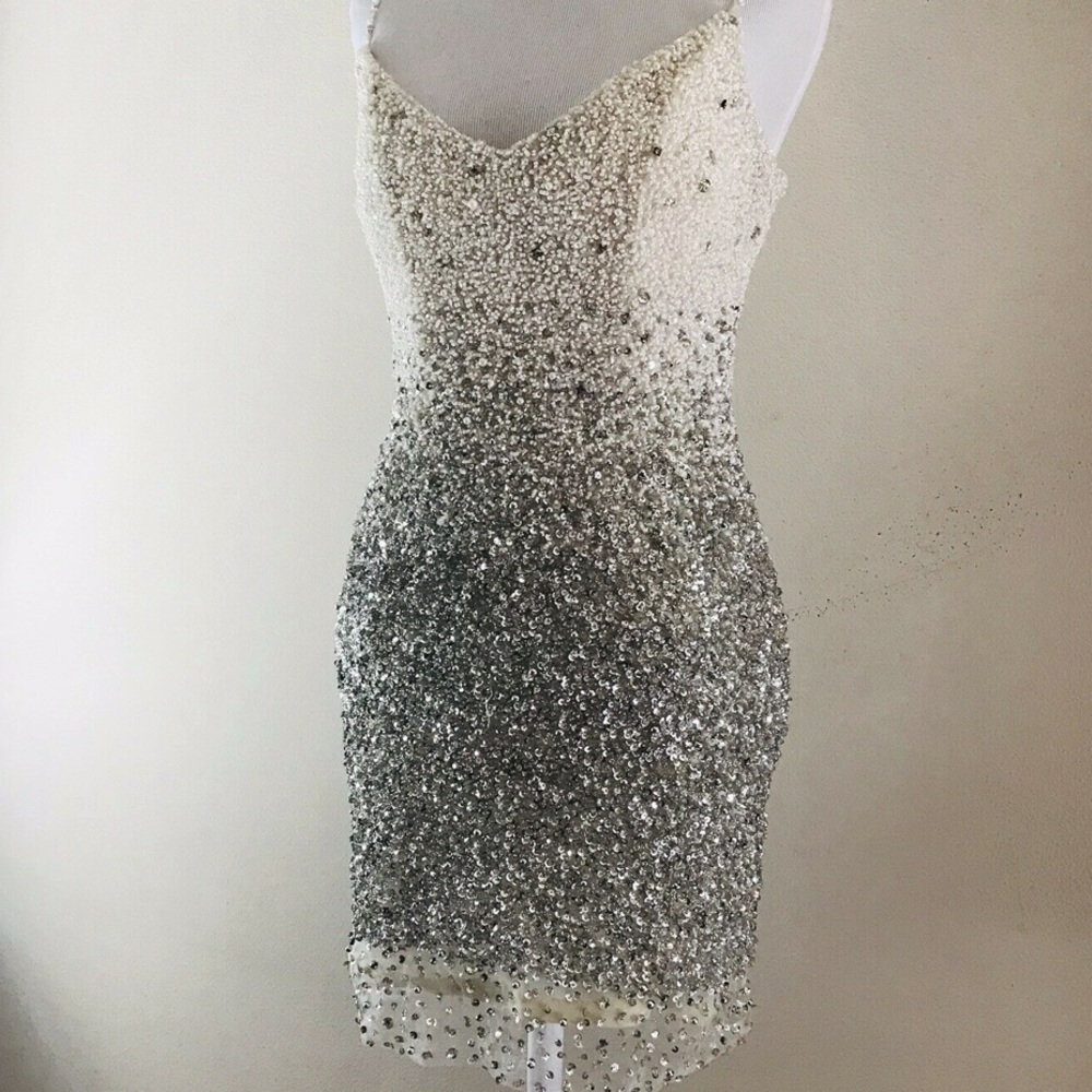 Cotoure bejeweled short prom dress